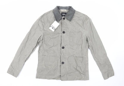 Zara Mens Green Jacket Size S Button