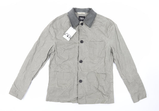 Zara Mens Green Jacket Size S Button