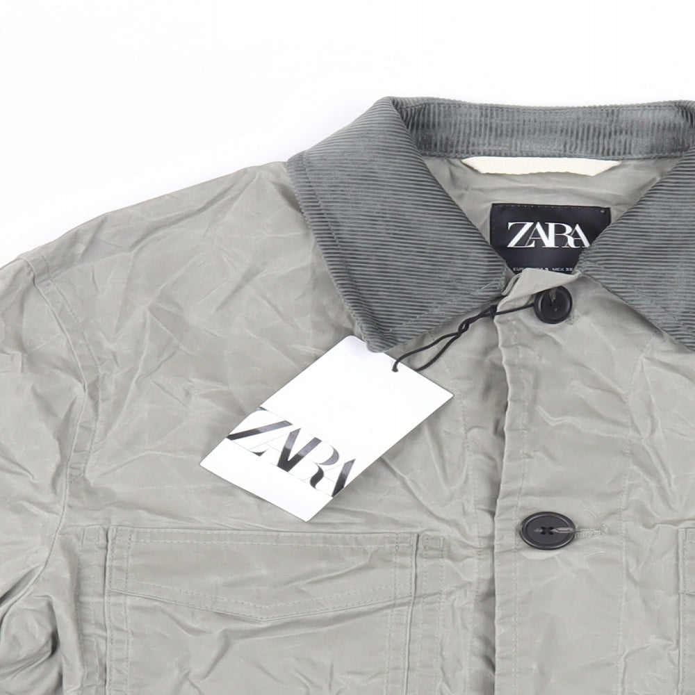 Zara Mens Green Jacket Size S Button