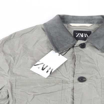 Zara Mens Green Jacket Size S Button
