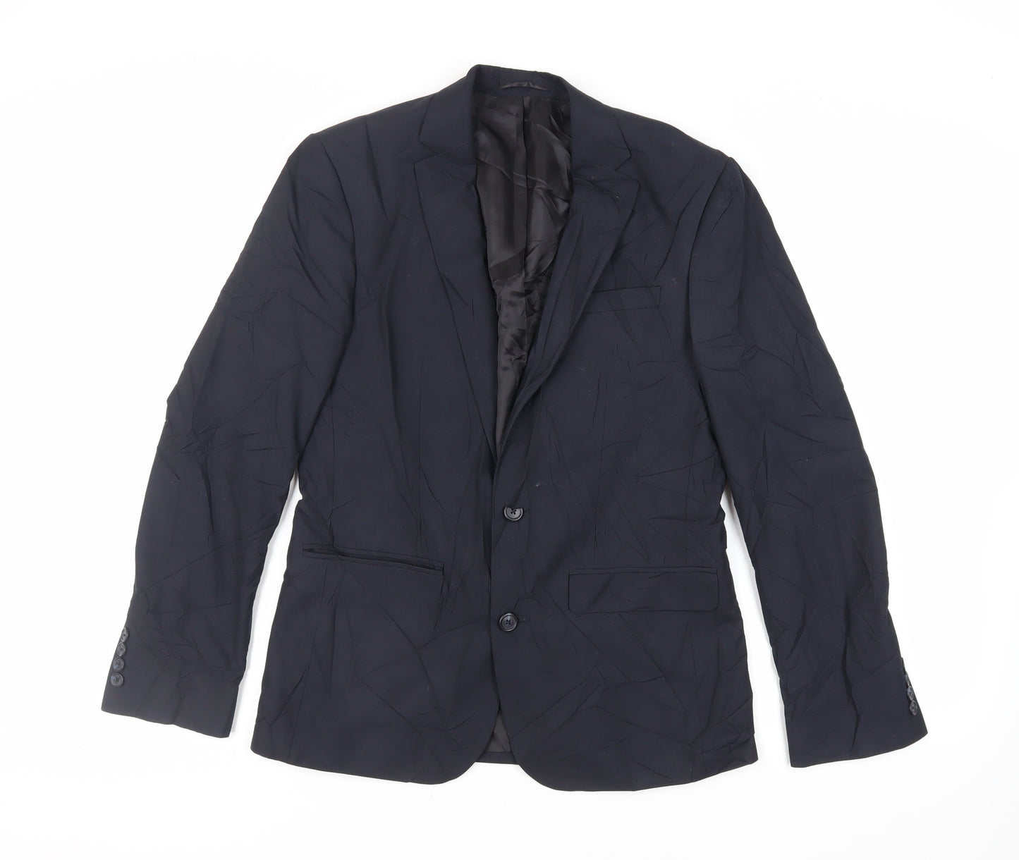 ASOS Mens Blue Polyester Jacket Suit Jacket Size 38 Regular