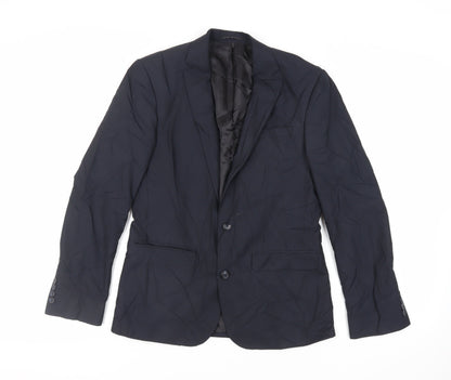 ASOS Mens Blue Polyester Jacket Suit Jacket Size 38 Regular