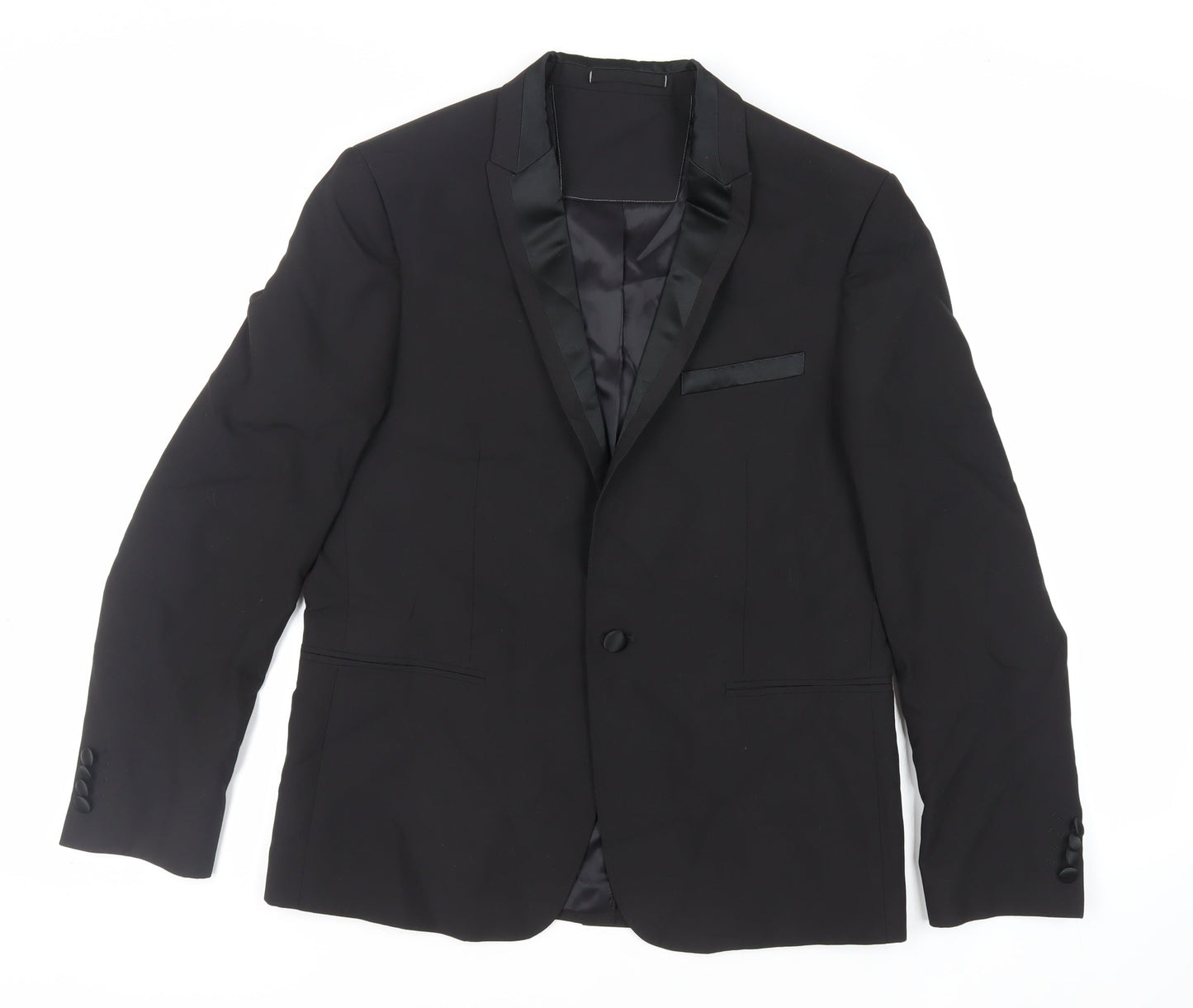 Mens UK Size 40 Marks and Spencer Regular Black Suit Tuxedo