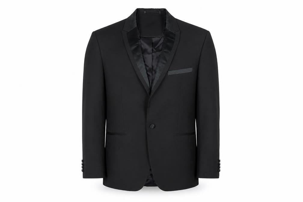 Mens UK Size 40 Marks and Spencer Regular Black Suit Tuxedo