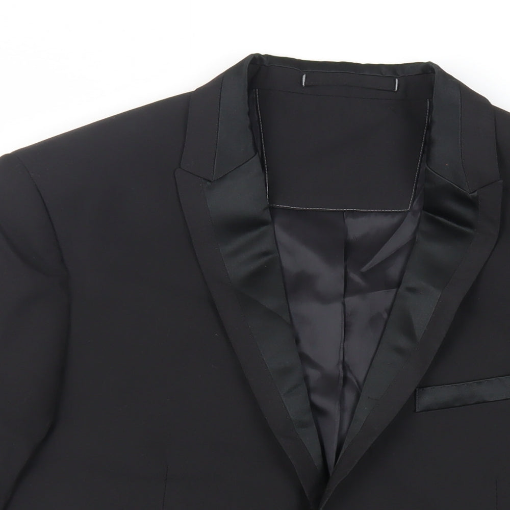Mens UK Size 40 Marks and Spencer Regular Black Suit Tuxedo