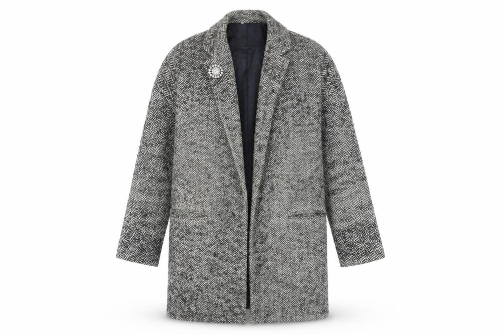 Womens UK Size 8 River Island Grey Overcoat