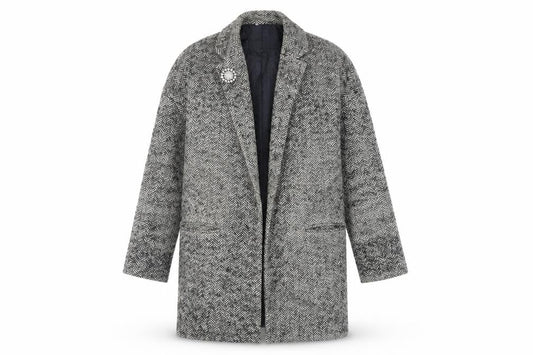 Womens UK Size 8 River Island Grey Overcoat