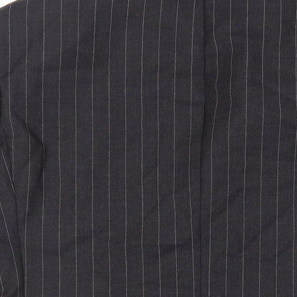 Alfred Brown Mens Black Striped Wool Jacket Suit Jacket Size 40 Regular