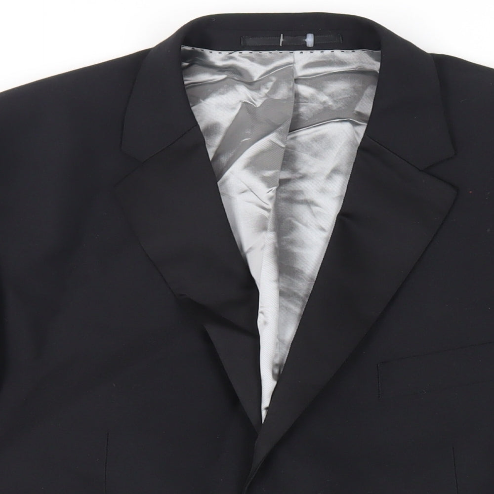 Mens UK Size 42 Burton Regular Black Suit Tuxedo
