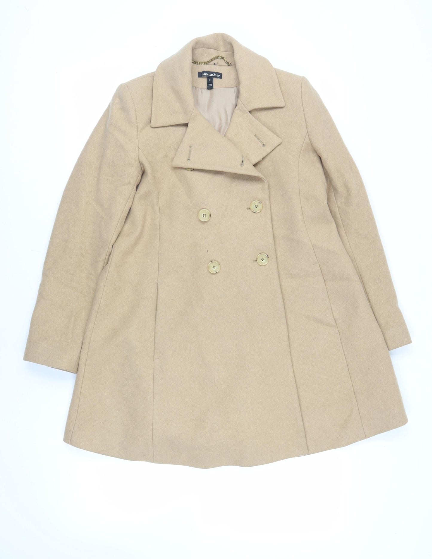 Womens UK Size S Isabella Oliver Beige Pea Coat