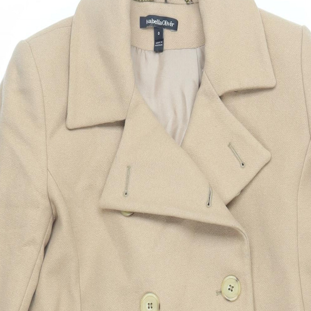 Womens UK Size S Isabella Oliver Beige Pea Coat