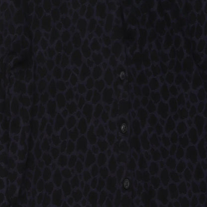 Dorothy Perkins Womens Beige Animal Print Polyester A-Line Size 14 Collared Button