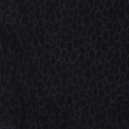 Dorothy Perkins Womens Beige Animal Print Polyester A-Line Size 14 Collared Button