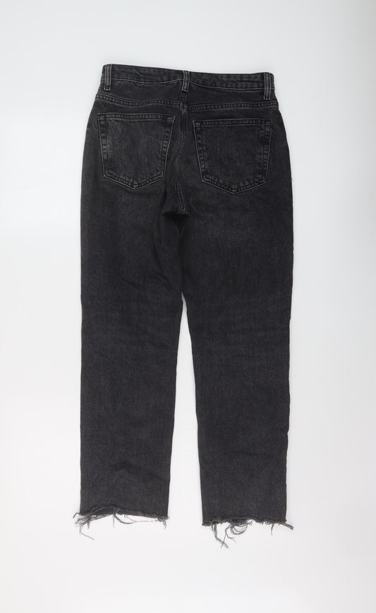 Topshop Womens Grey Cotton Straight Jeans Size 26 in L26 in Regular Button