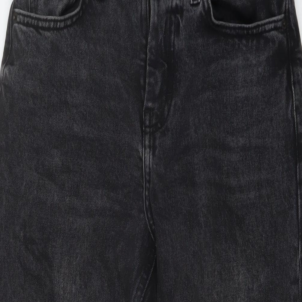 Topshop Womens Grey Cotton Straight Jeans Size 26 in L26 in Regular Button