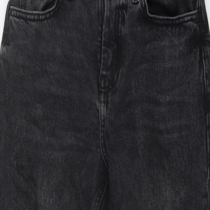 Topshop Womens Grey Cotton Straight Jeans Size 26 in L26 in Regular Button