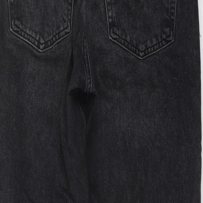 Topshop Womens Grey Cotton Straight Jeans Size 26 in L26 in Regular Button