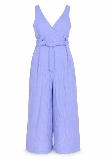 mNAGO Womens Blue Viscose Jumpsuit One-Piece Size S Zip