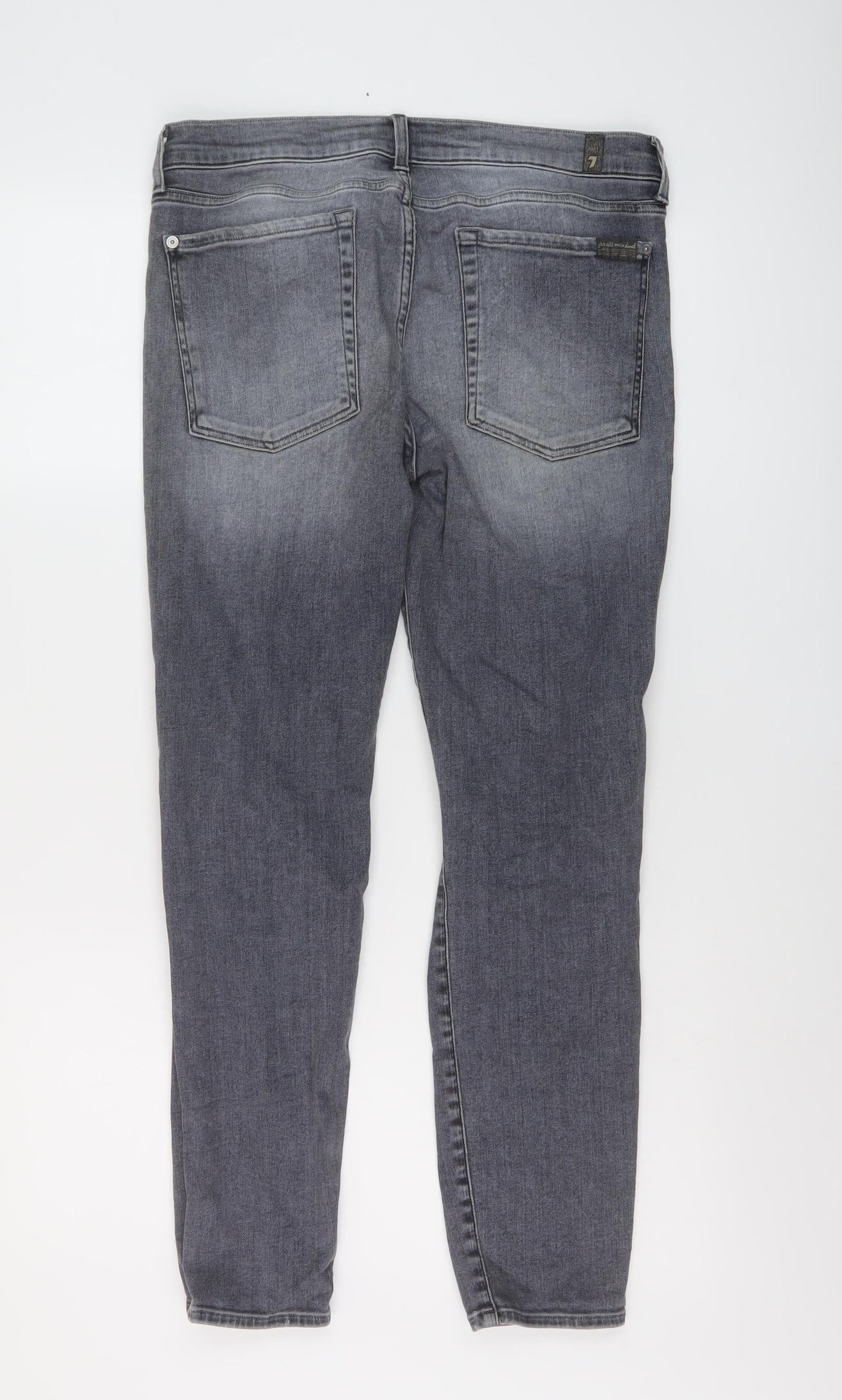 7 For All Mankind Womens Blue Cotton Skinny Jeans Size 27 in L27 in Regular Button