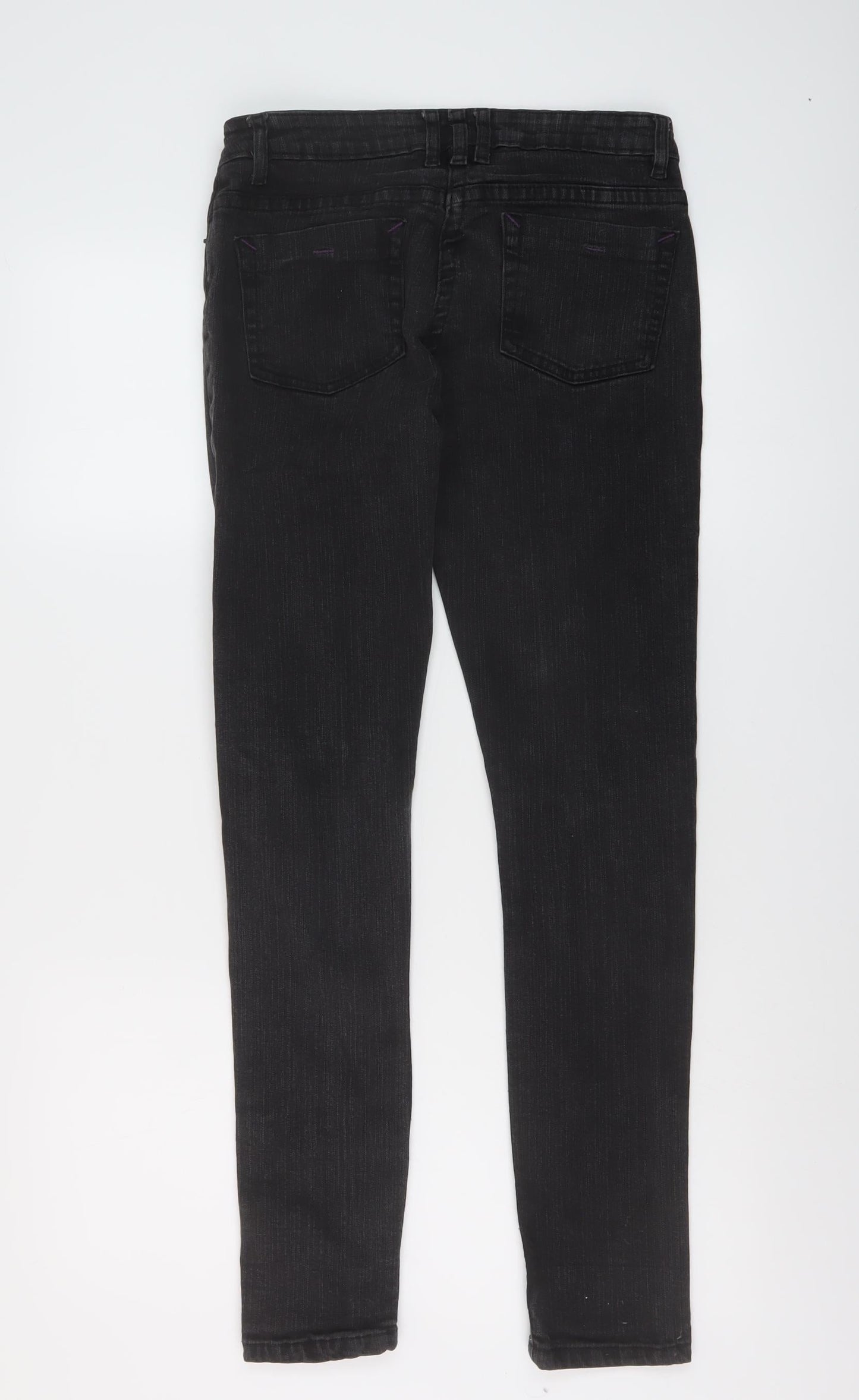 Denim & Co. Womens Grey Cotton Skinny Jeans Size 12 L30 in Regular Button