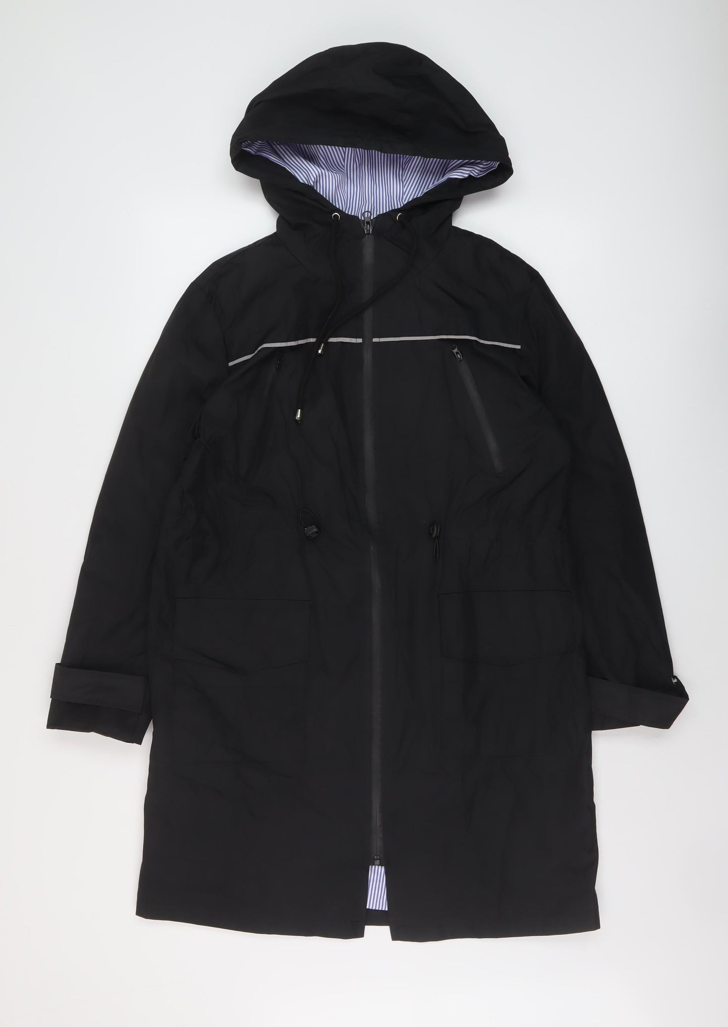 Jasambac Womens Black Rain Coat Coat Size S Zip