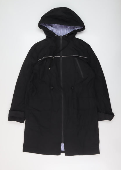 Jasambac Womens Black Rain Coat Coat Size S Zip