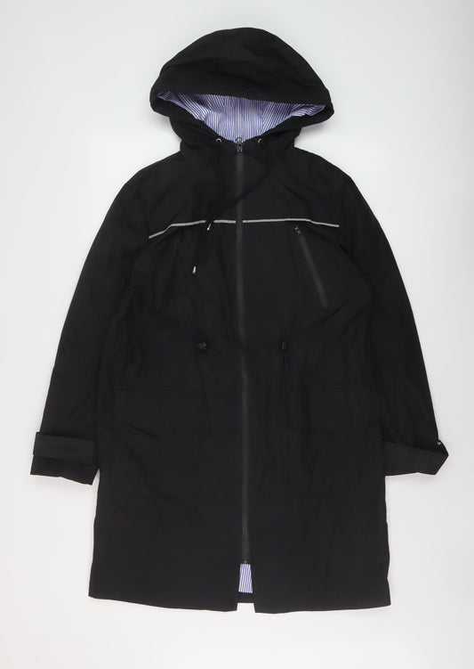 Jasambac Womens Black Rain Coat Coat Size S Zip