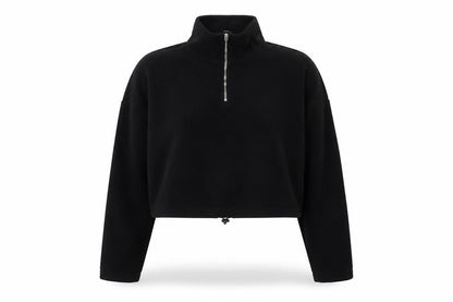 FACTORIE Womens Black Polyester Pullover Sweatshirt Size S Zip