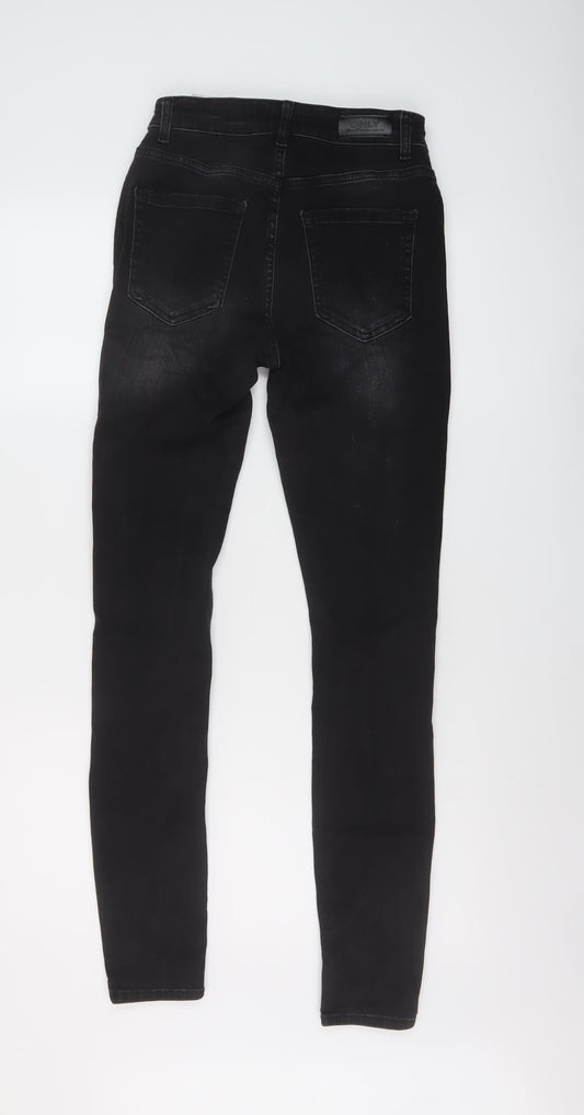 Only Womens Grey Cotton Skinny Jeans Size 24 in L30 in Regular Button