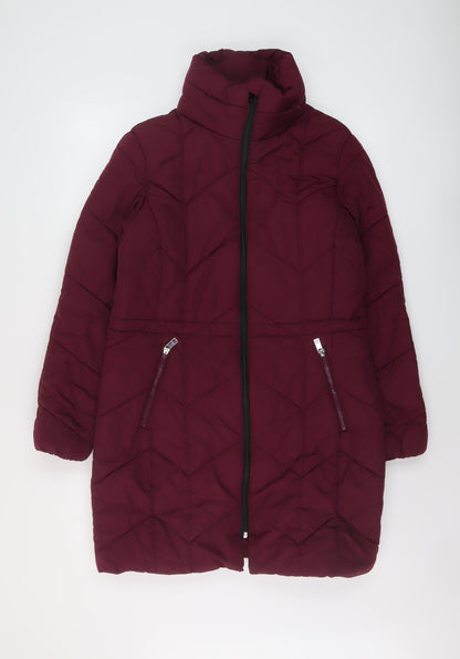 Womens UK Size 10 Marks and Spencer Purple Quilted Coat