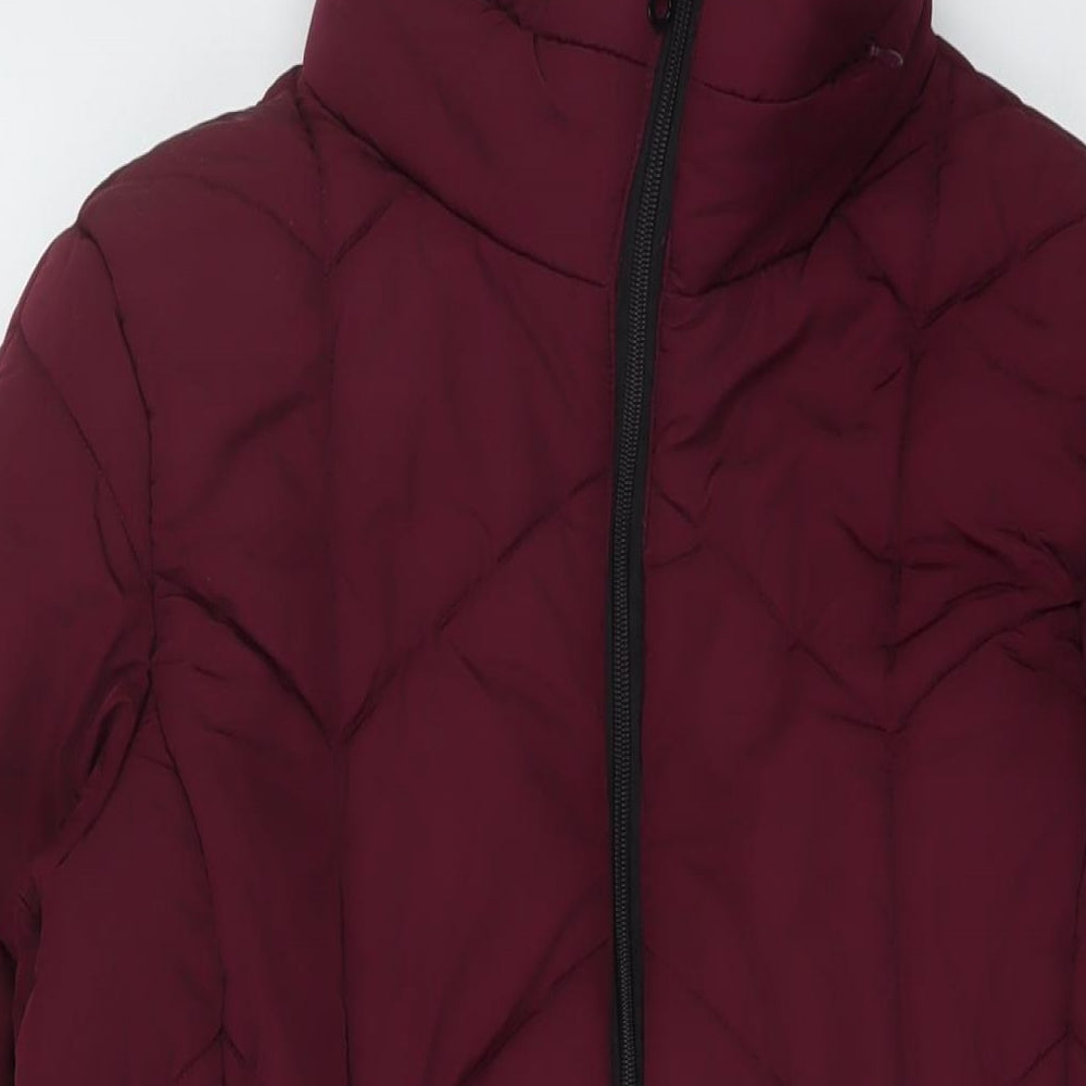 Womens UK Size 10 Marks and Spencer Purple Quilted Coat