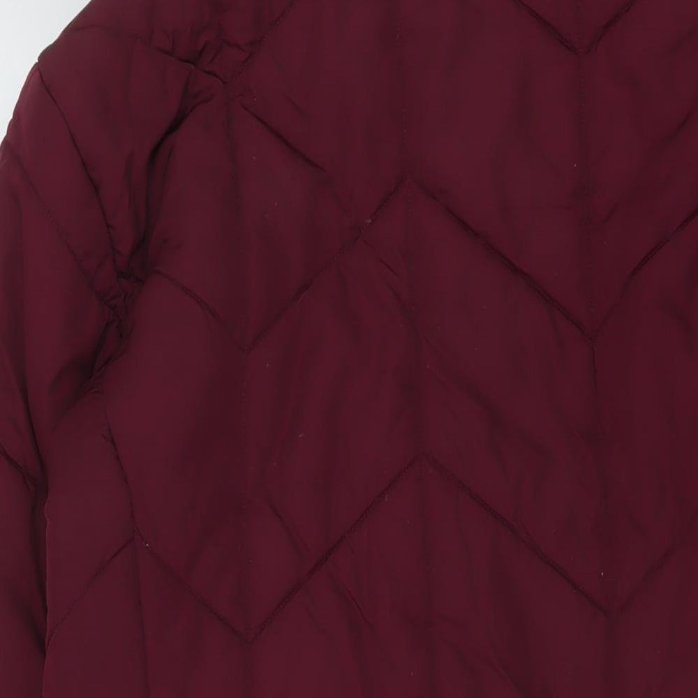 Womens UK Size 10 Marks and Spencer Purple Quilted Coat