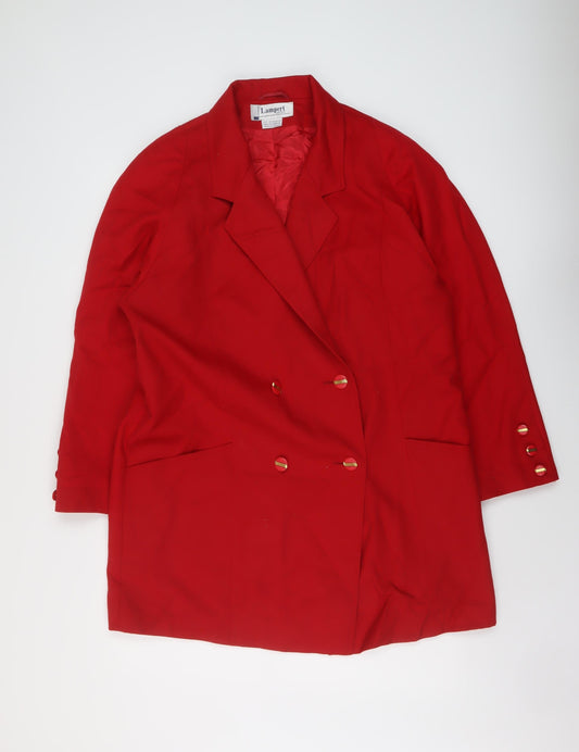 Lampert Womens Red Jacket Size 16 Button