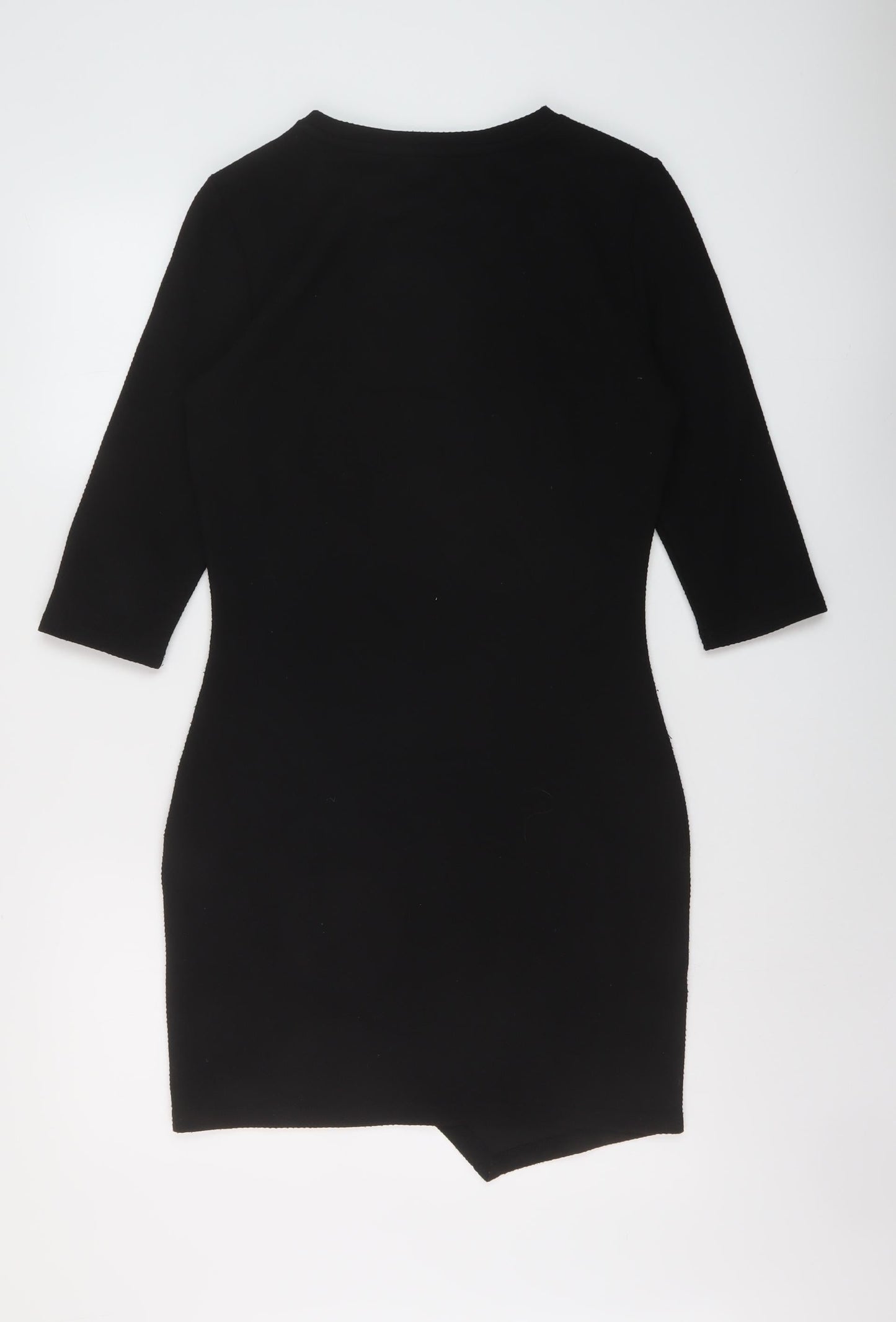 Mango Womens Black Polyester Sheath Size M Round Neck Pullover