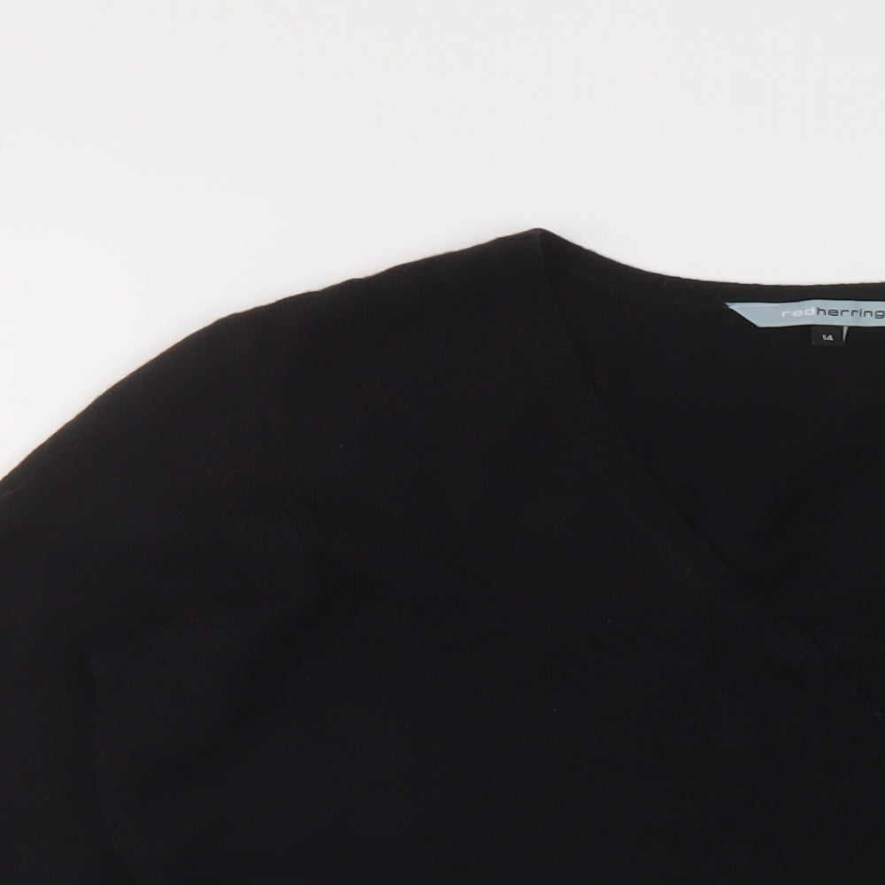 Womens UK Size 14 Red Herring Black Pullover Jumper