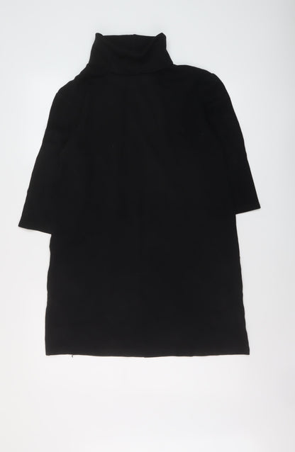 Womens UK Size S Zara Black Tunic Blouse