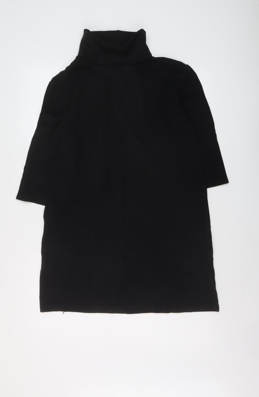Womens UK Size S Zara Black Tunic Blouse