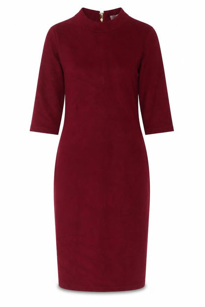 Aisabelle Womens Purple Polyester Sheath Size S Mock Neck Zip