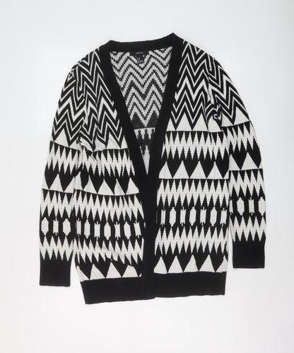 Womens UK Size M FOREVER 21 Black Cardigan Jumper