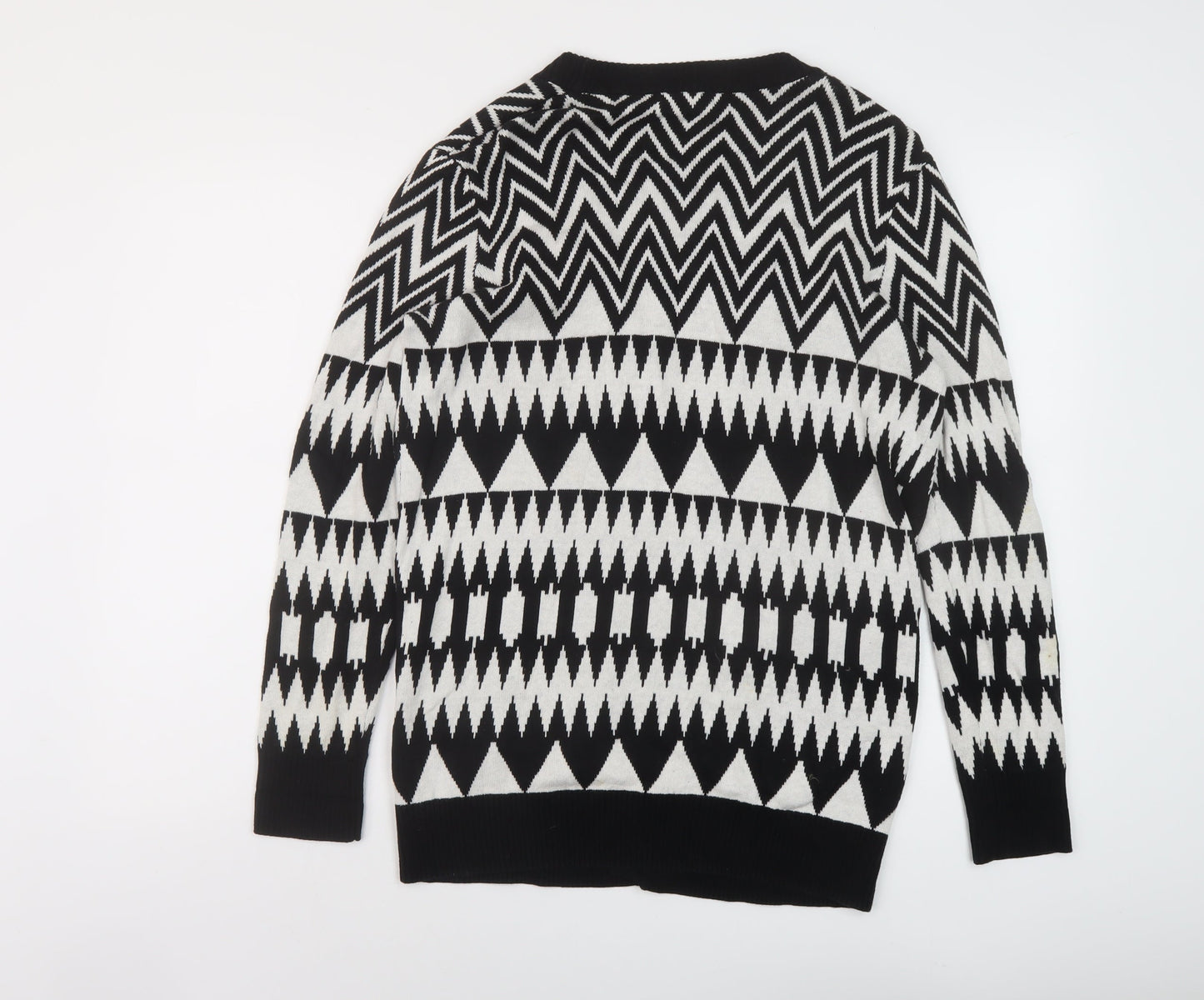 Womens UK Size M FOREVER 21 Black Cardigan Jumper