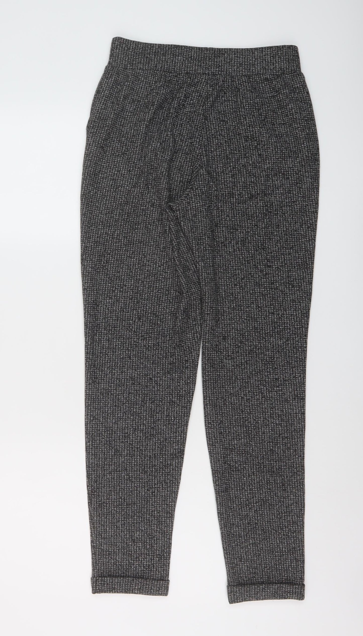 Mango Womens Black Polyester Trousers Size S L27 in Regular