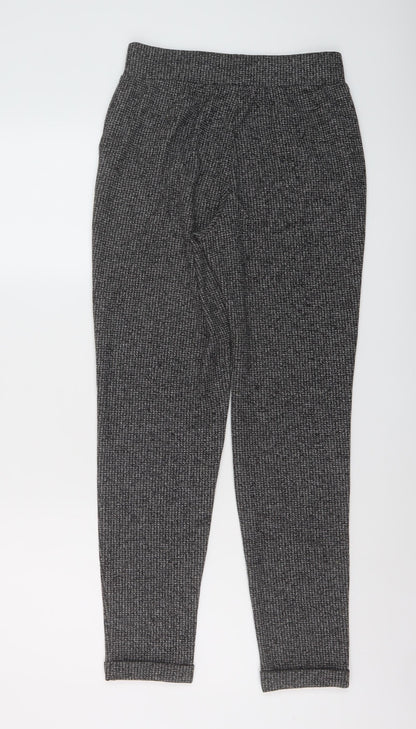 Mango Womens Black Polyester Trousers Size S L27 in Regular