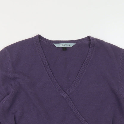 Womens UK Size 14 Red Herring Purple Pullover Jumper