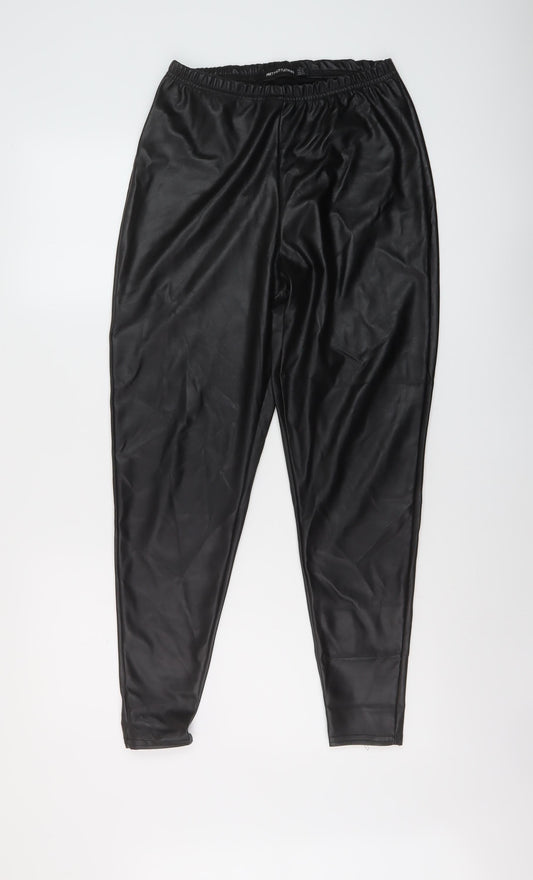 Womens UK Size 12 PRETTYLITTLETHING Regular Fit Jegging Black Trousers
