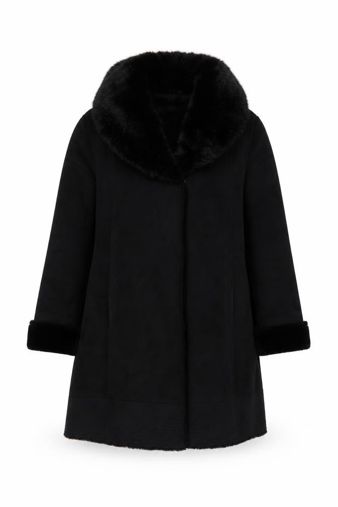Jaegere Womens Black Overcoat Coat Size 16 Snap