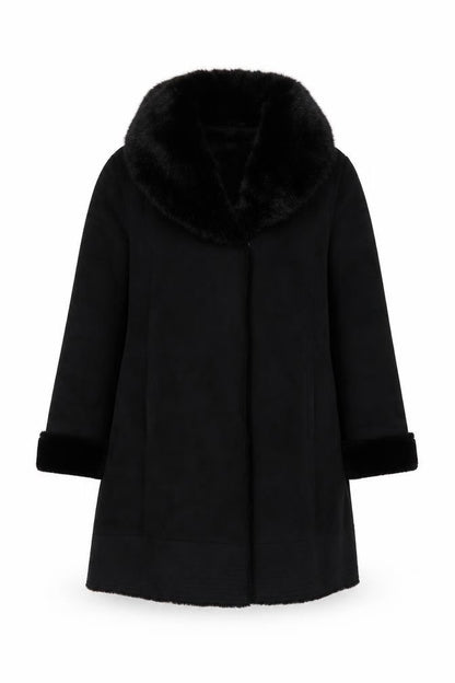 Jaegere Womens Black Overcoat Coat Size 16 Snap