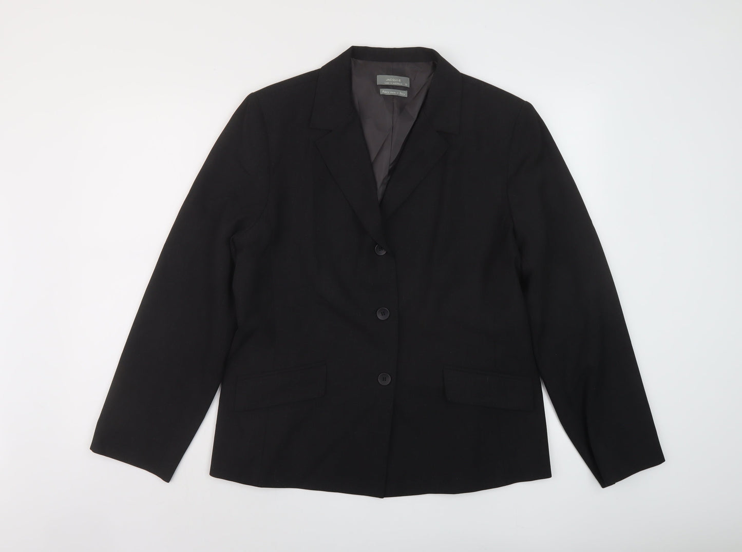 Jacqui E Womens Grey Jacket Size 16 Button