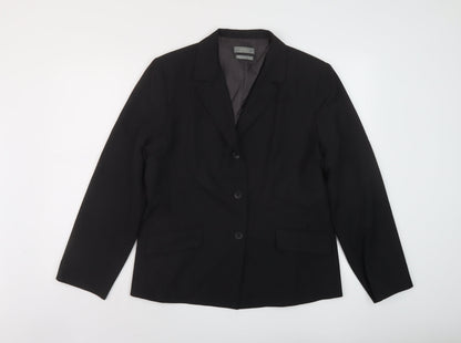 Jacqui E Womens Grey Jacket Size 16 Button