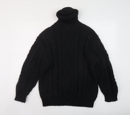 Monkli Womens Black Roll Neck Polyester Pullover Jumper Size XS