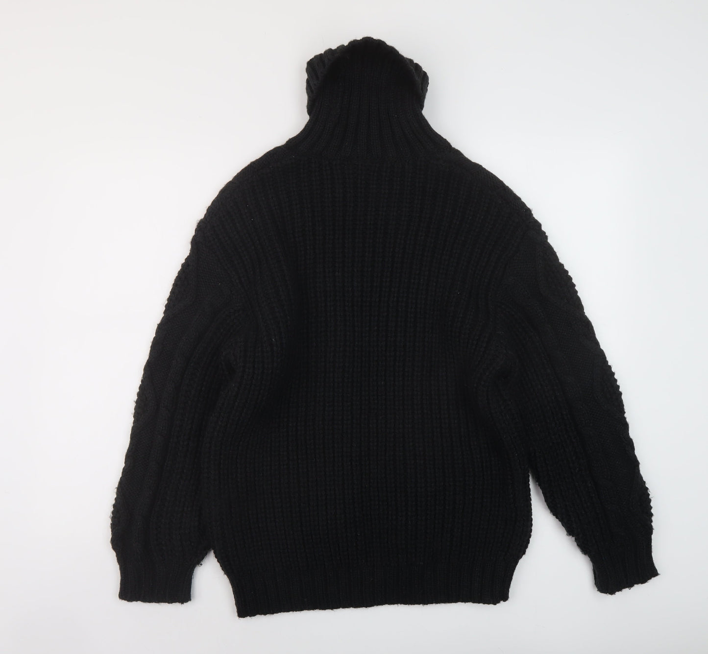 Monkli Womens Black Roll Neck Polyester Pullover Jumper Size XS
